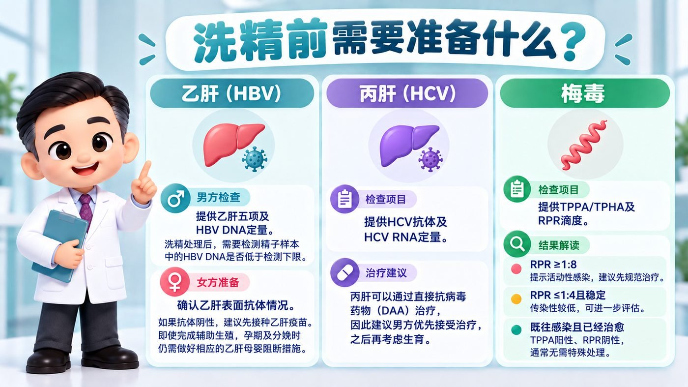 HIV患者洗精前准备事项示意图