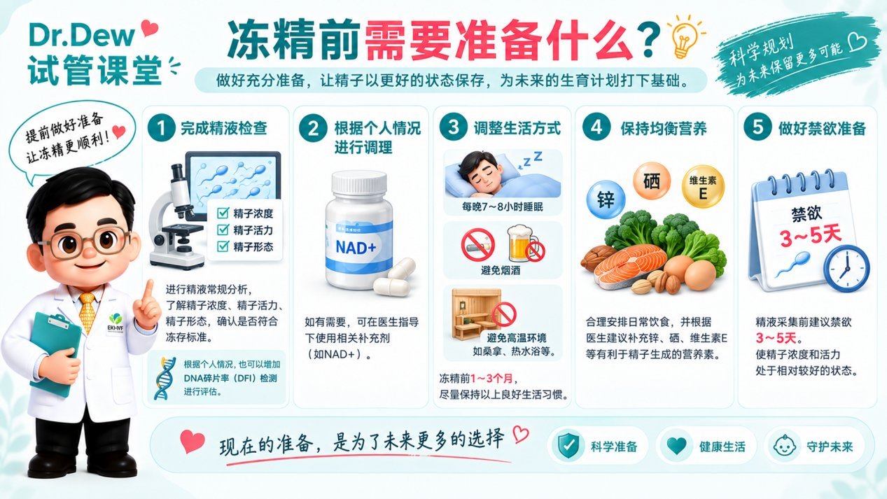 冻精前准备事项示意图