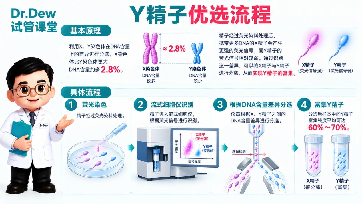 Y精子优选流程示意图