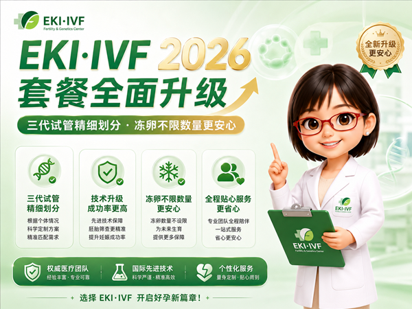 EKI-IVF 2026套餐全面升级｜三代试管精细划分 · 冻卵不限数量更安心